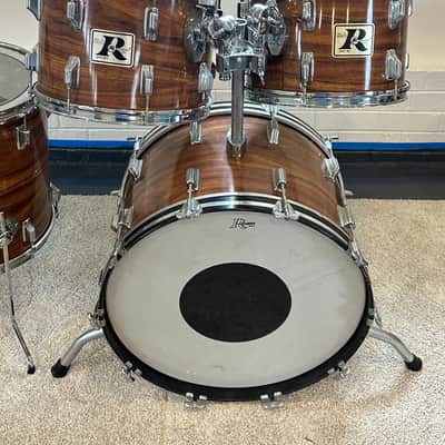 Vintage Rogers Londoner KOA "Big R" 4-Piece Shell Pack 13/14/16/22 Memriloc image 3