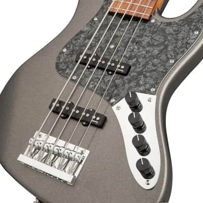Sadowsky MetroExpress 21-Fret Vintage J/J Bass, Morado Fingerboard, 5-String - Solid Silver Metallic High Polish image 5