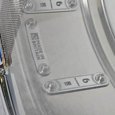 British Drum Company Bluebird 14x6" 10-Lug Chrome-Over-Brass Snare Drum image 7