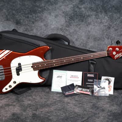 Olinto By La Bella 4-String Short Scale Bass - Candy Apple Red Relic w/Matching headstock image 2