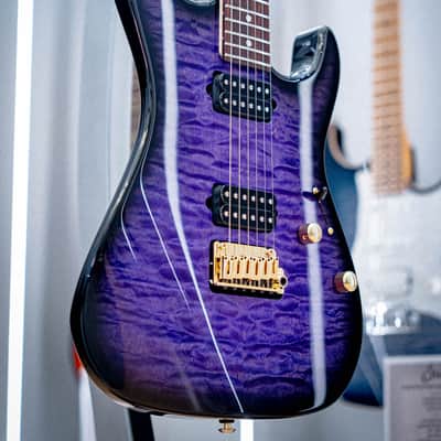 Suhr Standard Thin Burst LE Trans Purple, Roasted Alder, Quilt Maple, IRW, Gold Hardware HH image 2