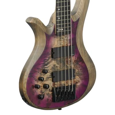 Schecter Riot 5 Left-Handed 5-String Bass Guitar Satin Aurora Burst image 9