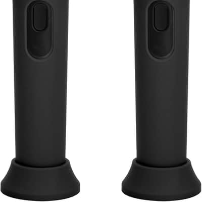 Wireless Microphone Rechargeable Battery-2 Pack, Anti-Rolling Protective Case with Base Rod Mic Sleeves Microphone Stand for Disco Stage Party TV Show (Black) image 1