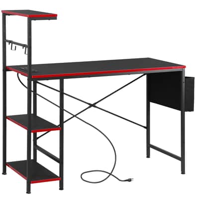44" LED Music Production Desk – DJ & Producer Workstation with Power Outlets image 3