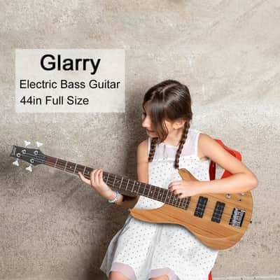 Glarry Burlywood GIB 4 String Full Size HH Pickup Bass Guitar image 8