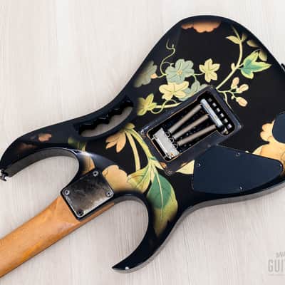1997 Ibanez JEM77-FP Steve Vai Signature Vintage Guitar Black Floral Pattern image 15