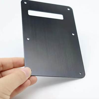 Black Stratocaster Strat Style Guitar Aluminum Back Plate with Pickguard image 3