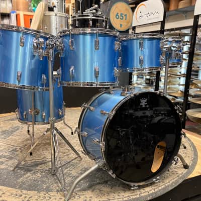 Rogers XP8 Six Piece Drum Set - 1980s - Blue Mist image 2
