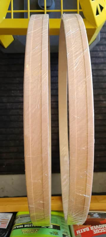 Unbranded 22” Bass Drum Hoops Set of 2 w/19mm Inlay Channel NiCe 2025 - Maple image 1
