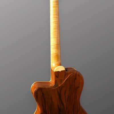 Jesselli 14" Walnut and Gold Leaf Hollow Body Circa 1988 - Natural. image 13