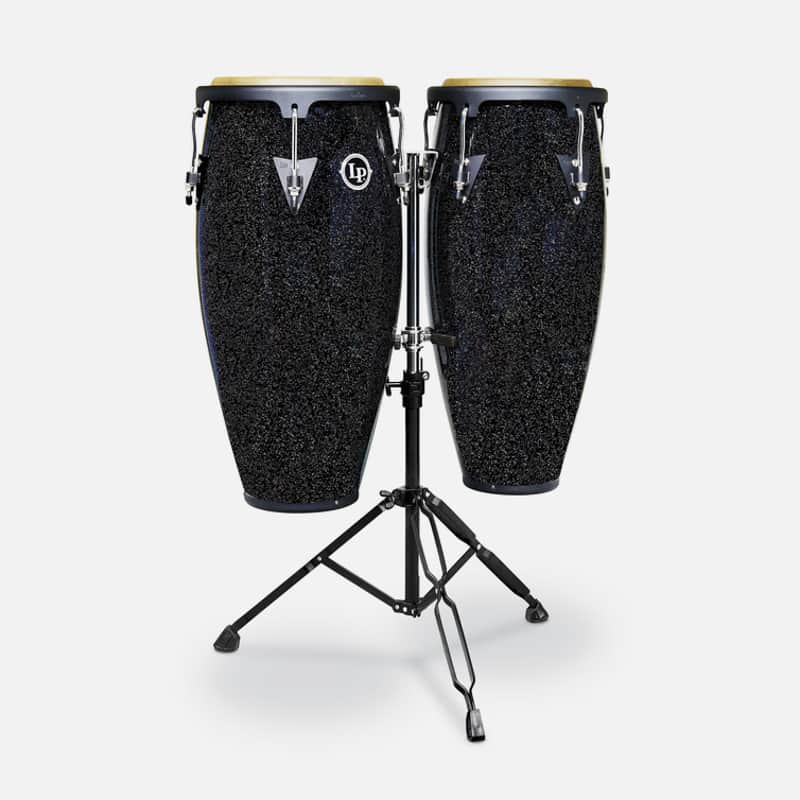 Latin Percussion LP Aspire 10-inch and 11-inch Santana Black Magic Conga Set with Double Stand, LPA646-BM image 1