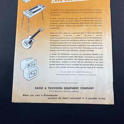 1955 Rickenbacker Catalog Case Candy Brochure Combo 600 and 800 image 2