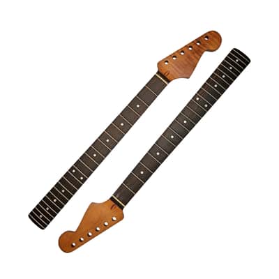 Strat Style neck Roasted maple with rosewood fretboard (Nitro Satin) - Light flame and round end frets image 1
