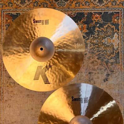Zildjian K SWEET 16” Hihats 16” HUGE 1268 1958 g PERFECT! MASSIVE DARK HATS! Discontinued?  Don’t Pay $700 image 3