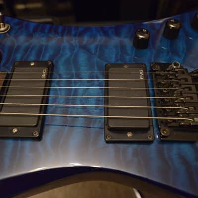 1985 USA Jackson San Dimas Custom Shop Kelly KE2 EMG 81 85 Floyd Rose Blue Quilt Quilted Maple Top image 13