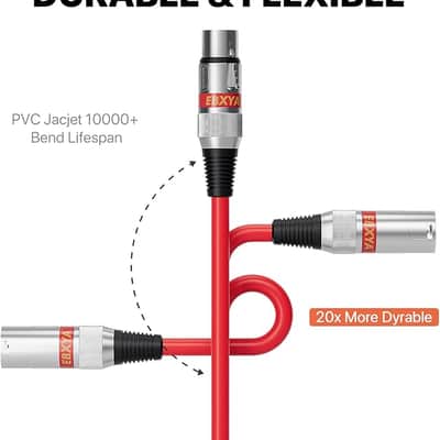 XLR Cable 25 ft 10 Pack 3 Pins Balanced XLR Microphone Cable Male to Female Suitable for Audio Mixer, Speaker Systems, Radio Station image 4