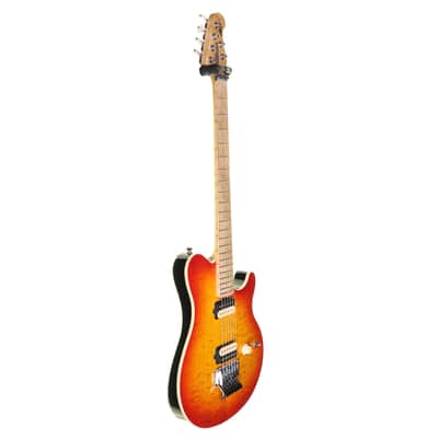 Ernie Ball USA Music Man Axis Electric Guitar, Cherry Burst with Hard Case image 4