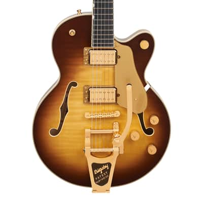 Used Gretsch Broadkaster Jr. LX Figured CB w/ String-Thru Bigsby - Caramel Dawn image 1