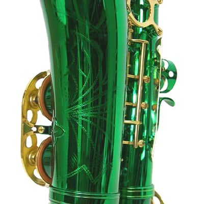 Sky Guarantee High Quality Sound E FLAT Green Lacquer Alto Saxophone W High F# Key+light Weight Case image 4