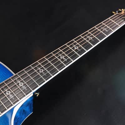 Taylor Custom Shop Grand Auditorium Spruce Top Quilt AAA Maple Back & Sides with Hardcase Transparent Blue 092 image 13