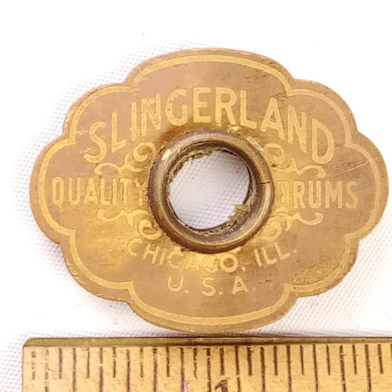 Slingerland Brass Cloud Badge Radio King Snare/Bass Drum Vintage 40s +OG Grommet image 1