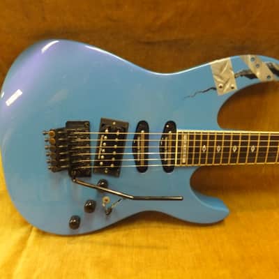 1986 Kramer USA Stagemaster Deluxe Rare Flip Flop Blue Graphic Duncans,Floyd,Exc Free US Shipping! image 5