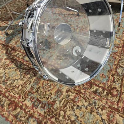 1970s Ludwig Vistalite Pro Beat 6pc Shell Pack 13/14/16/18/24" w/ Matching 5x14" Snare Drum - Pattern (F) Black/White image 13