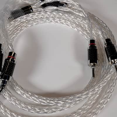 No Brand HiFi Speaker Cables Pair 2018 - white/chrome image 4