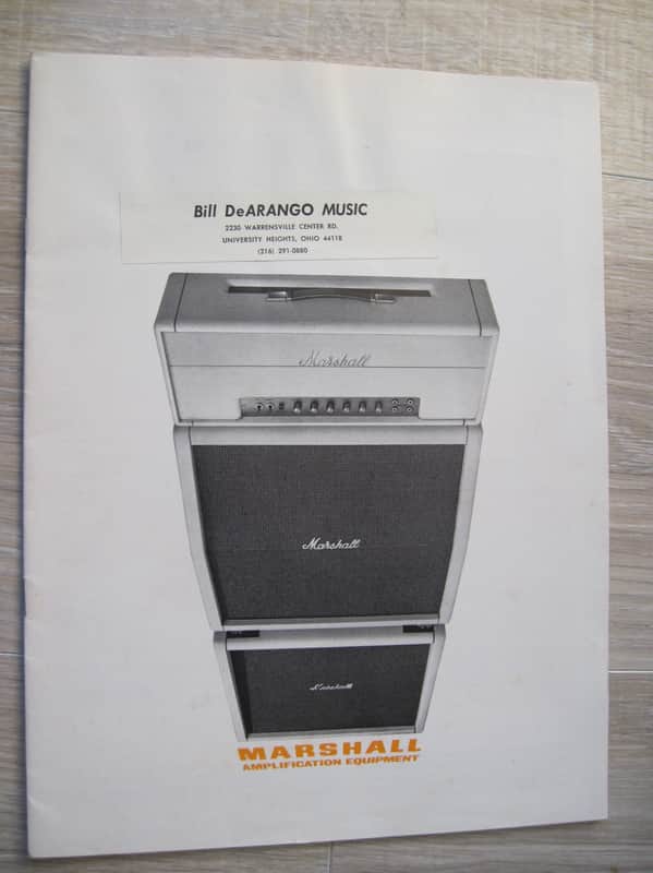 Marshall Catalog c.1969 Super lead, Marshall Major,cabinets, PAs etc image 1
