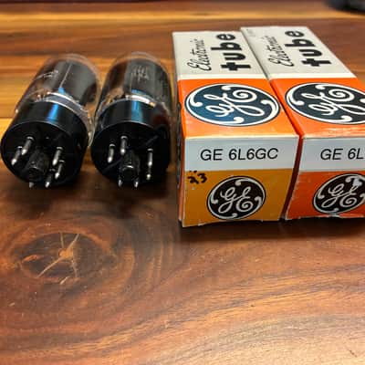 NOS date code and tight current matched pair GE 6L6GC clear top tubes image 7