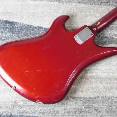 Rare 1965–1966 Teisco Spectrum Series EBX-200 Bass Metallic Red Vintage MIJ Bizarre Bass image 4