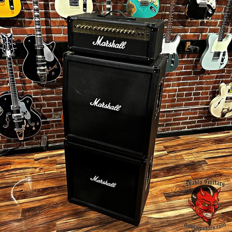 Marshall MG100HDFX Full Stack - 100 watt Head with Onboard FX and Dual MG412 4 x 12" Cabs image 1