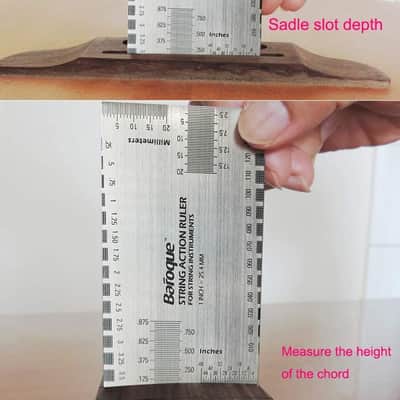 Double Sided Multi Function String Action Ruler Gauge Tool Both Metric & Imperial,Guitar Measuring Ruler,Luthier Tool for Electric, Acoustic & Bass Guitars image 2