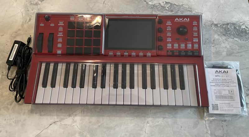 Akai MPC Key 37 Standalone Workstation Synthesizer 2025 - Red with Deck Saver Cover image 1