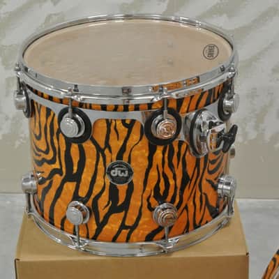 DREAM SET! DW USA 22/10/12/14 4 pc DRUM SET in TIGER MARINE PEARL! RM44 image 3