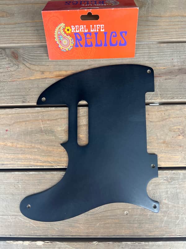 Real Life Relics Black Telecaster® Pickguard 1 Ply 5 Hole Bakelite Blackguard LEFT HAND  [PGU2] image 1