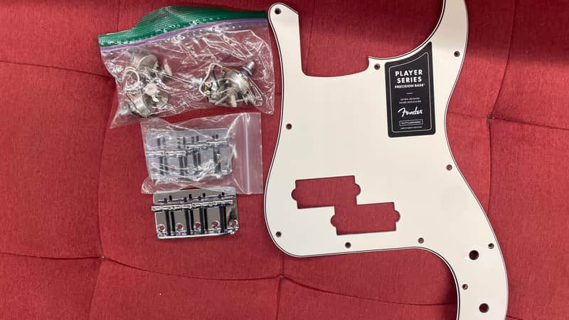 Fender Player Series P Bass Parts Pickguard, 2 Bridges and Pots image 1