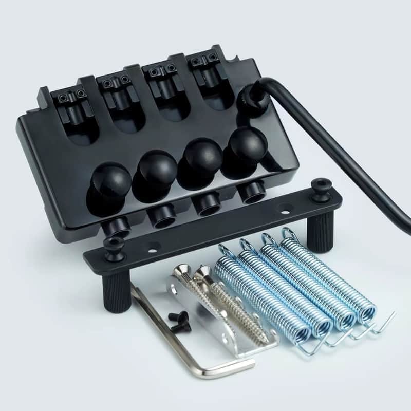 Black 4 String Electric Bass Bridge Tremolo System image 1