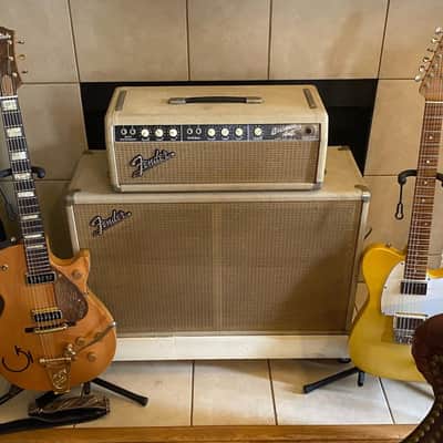 Fender Bassman 6G6-B Brownface 50-Watt 2x12" Piggyback Guitar Amp 1963 - 1964 - Blonde image 1