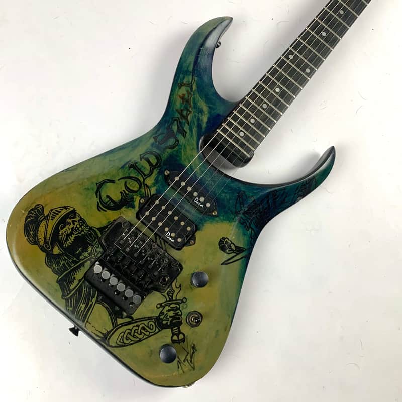 Alvarez Dana Scoop 1990s - Green Graphic Metal art Modulus Graphite neck, and Original Alvarez hardshell case and hang tag! image 1