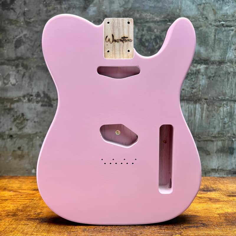 Warmtone Custom Guitars Swamp Ash Tele Guitar Body "Pink" 4.6lbs image 1
