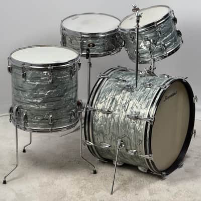 Slingerland 20/12/14/5x14" Radio King Early 60's 5n Modern Jazz Outfit - Sky Blue Pearl image 4