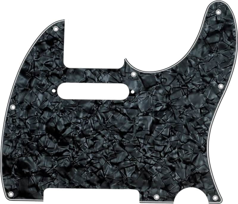 Fender Pickguard Telecaster 8-Hole Mount Black Pearl 4-Ply image 1