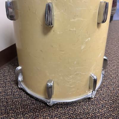 Vintage Slingerland 1948-54 Era Radio King Floor 16x16 & Rack Tom 12x8 White Marine Pearl WMP image 12