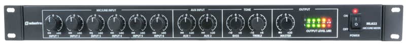 Adastra ML622 6 Mic + 2 Aux Rack Mixer 1U image 1