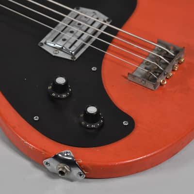 1960s Vox Clubman Red Finish Left-Handed 4 String Electric Bass image 4