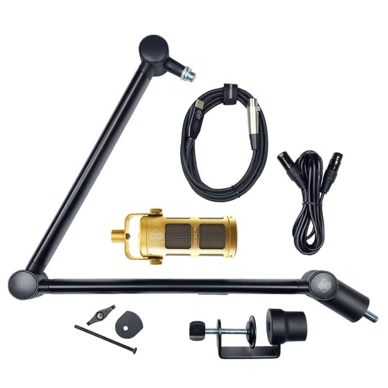 Sontronics Voicecasting Pack - Podcast/Streaming/Broadcast Microphone Set, Gold image 1