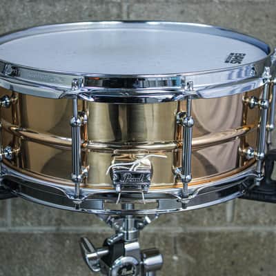 Pearl 5.5" x 14" Pearl Bronze Sensitone Snare Drum with Tube Lugs - Early 2000's image 10