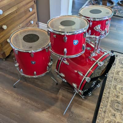 Beverley "Panorama" Drumkit 1960s-70s - Red Silk image 6