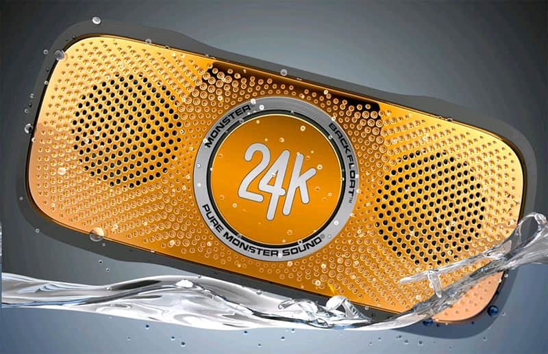 Monster Cable SuperStar 24K BackFloat High Definition Bluetooth Speaker (Black/Gold) image 1